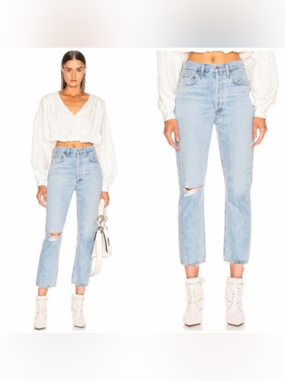 Agolde Riley High Rise Straight‎ Crop Jeans